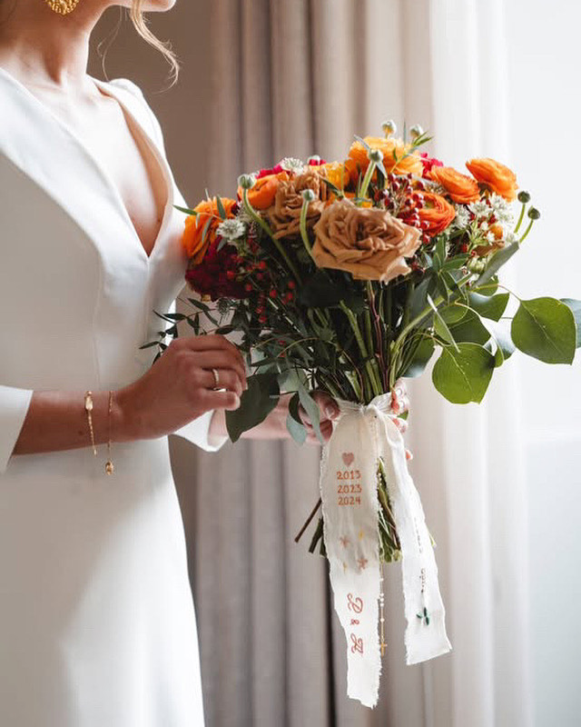 Fita bordada para ramo de noiva 💐