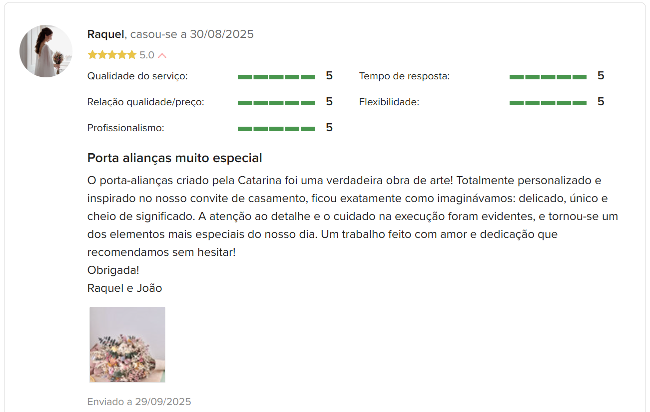 Opini&atilde;o na Casamentos.pt