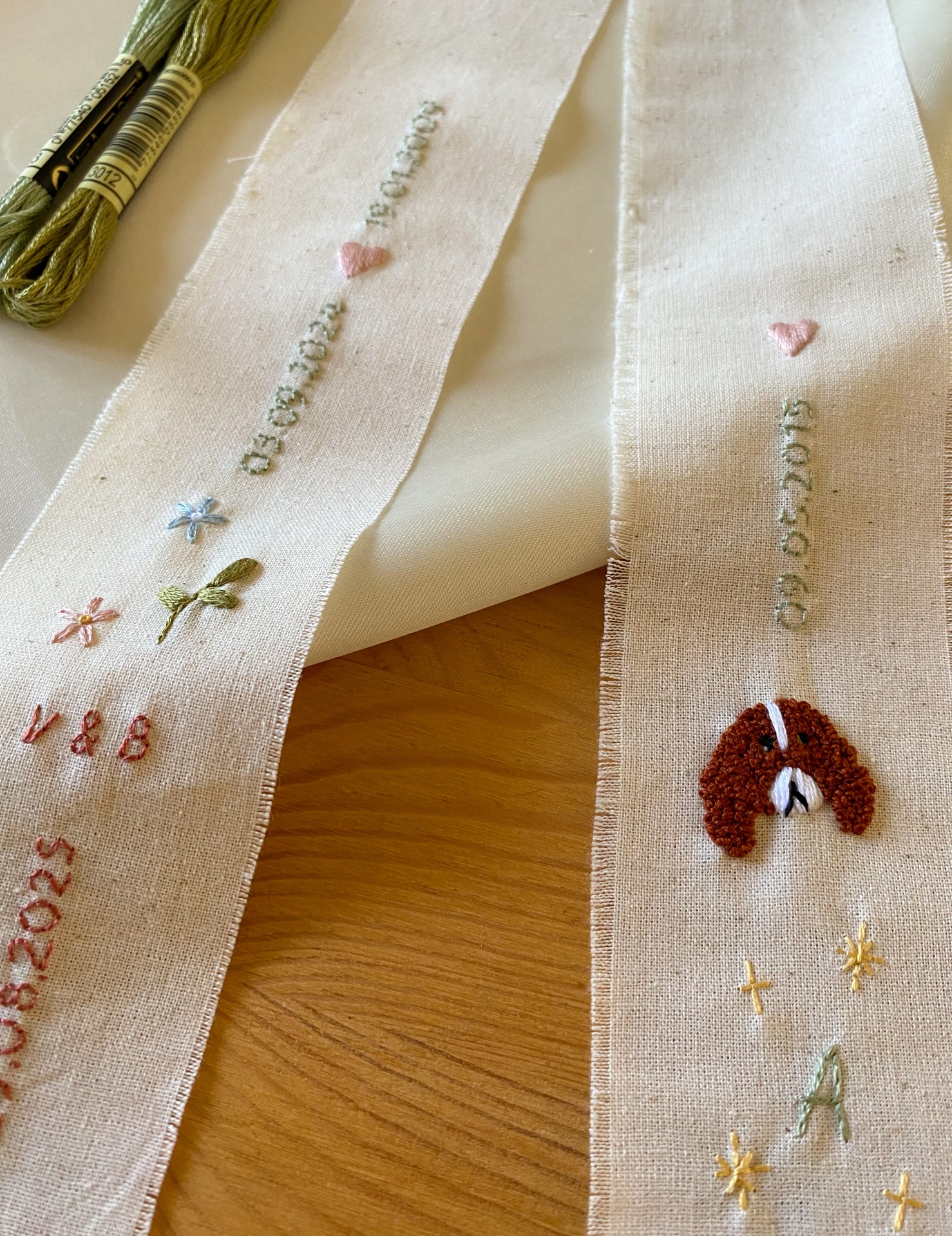 Fita bordada para ramo de noiva 💐