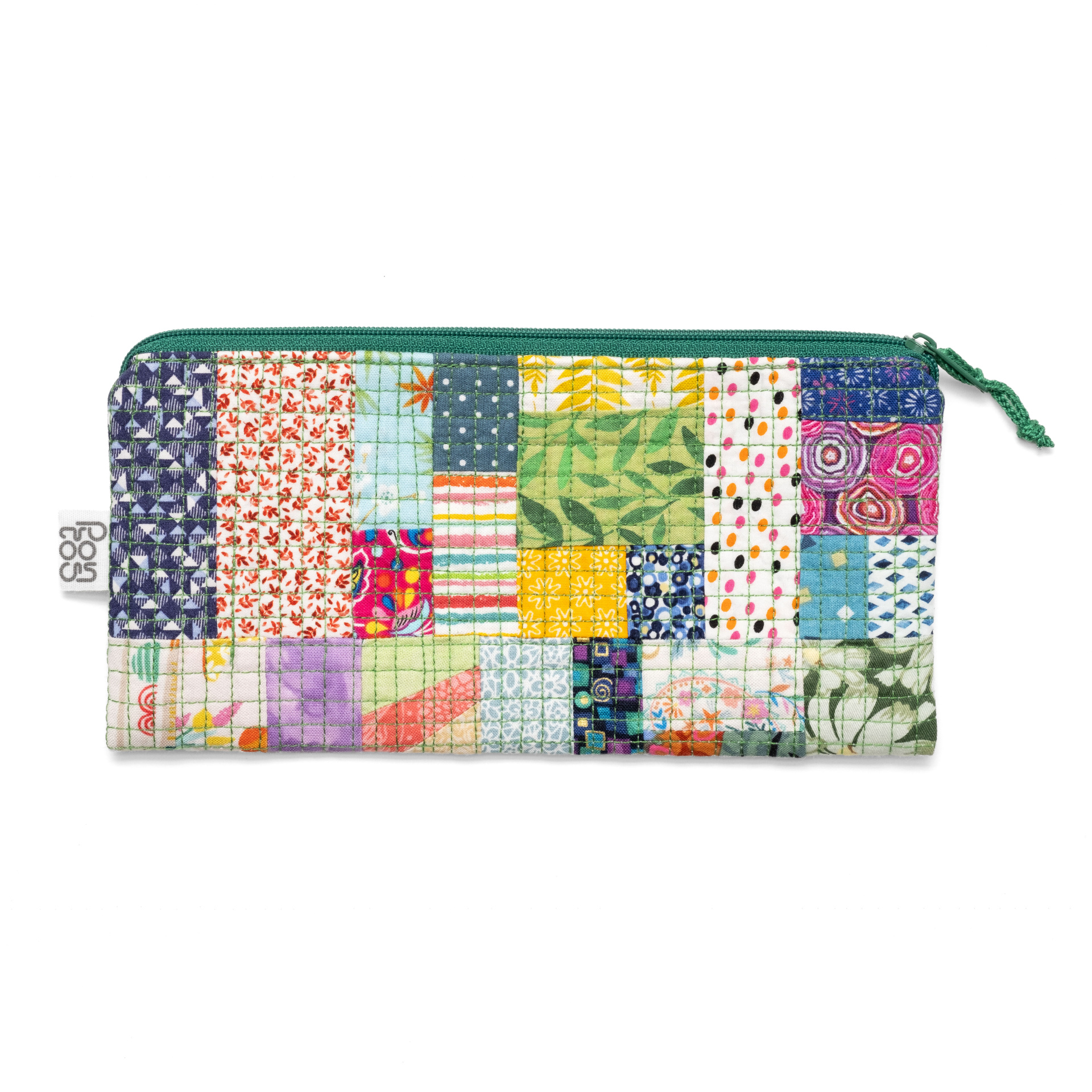 Estojo Plano MiniPatchwork Verde Estojo Plano MiniPatchwork Verde