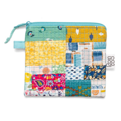 Porta-moedas MiniPatchwork Verde-água