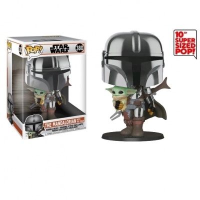 Funko POP! Star Wars The Mandalorian  Mando w/ The Child ("Baby Yoda") Jumbo Size 10" #380
