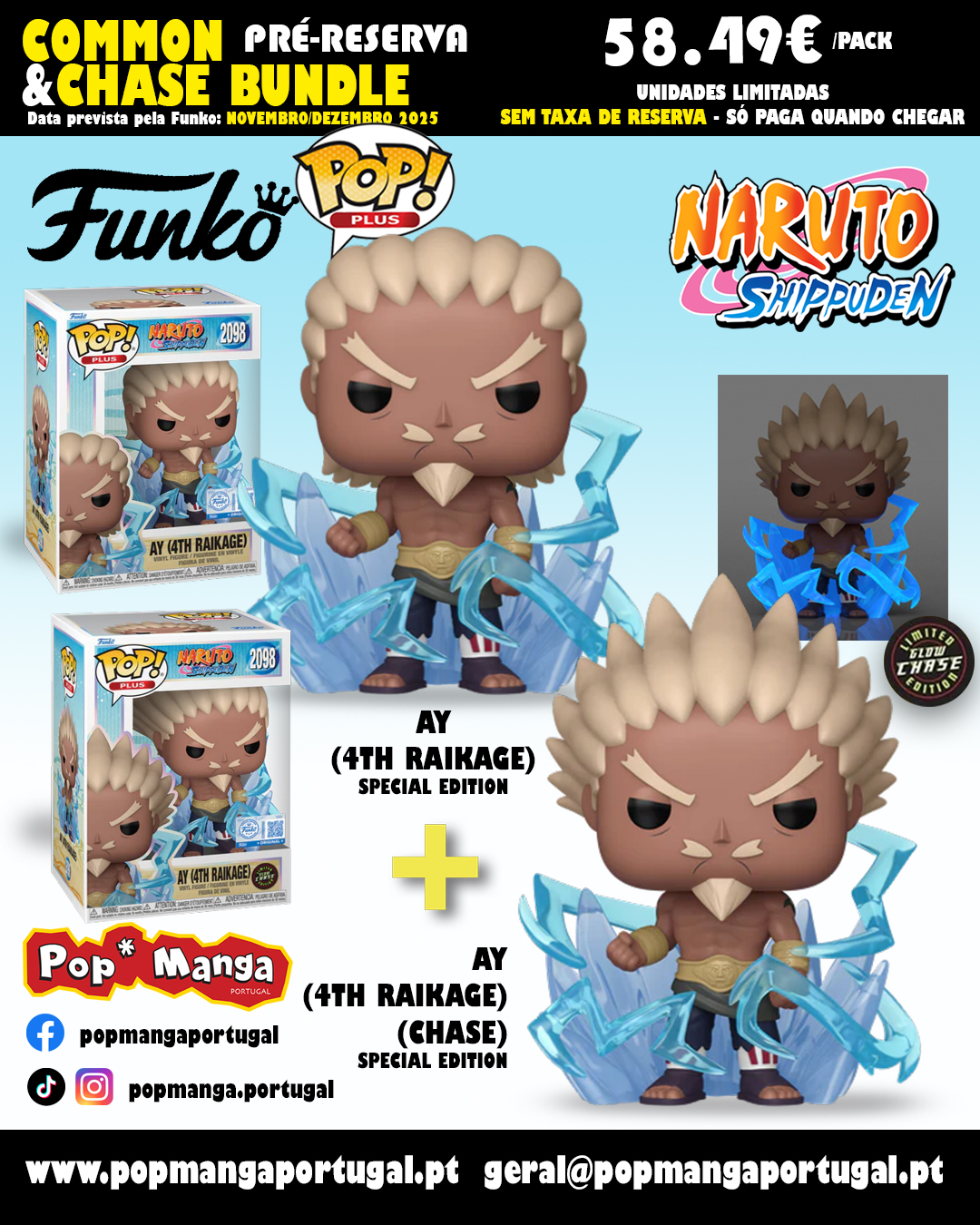 PRÉ-RESERVA - Funko POP! PLUS "Naruto: Shippuden": BUNDLE Ay (4th Raikage) #2098 (Special Edition) + CHASE PRÉ-RESERVA - Funko POP! PLUS "Naruto: Shippuden": BUNDLE Ay (4th Raikage) #2098 (Special Edition) + CHASE