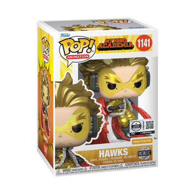 Funko Pop! ANIMATION "My Hero Academia": Hawks (Metallic) with Pop! Protector #1141 (LIMITED EDITION - ROYALTY - 3500 PIECES)