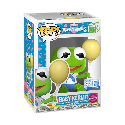 PRÉ-RESERVA - Funko POP! "Muppets Babies": Baby Kermit (FLOCKED) #1696 (SPECIAL EDITION)