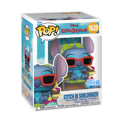 PRÉ-RESERVA - Funko Pop! PREMIUM "Lilo & Stitch": Stitch in Sunlounger  #1639 (SPECIAL EDITION)