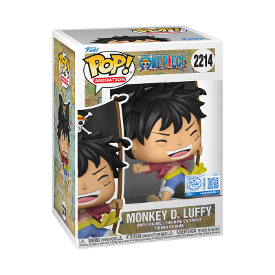 PRÉ-RESERVA - Funko Pop! ANIMATION "One Piece": Monkey D. Luffy With Flag #2214 (SPECIAL EDITION)