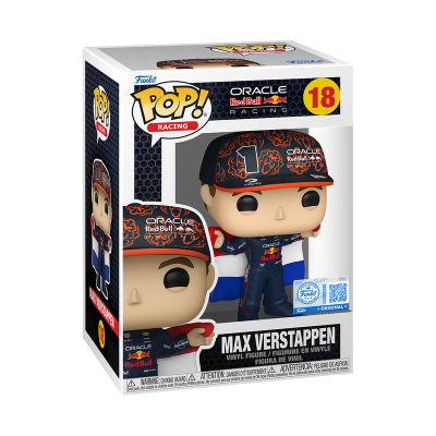 PRÉ-RESERVA - Funko POP! RACING "Oracle Red Bull Racing": Max Verstappen with Dutch Flag #18 (SPECIAL EDITION)