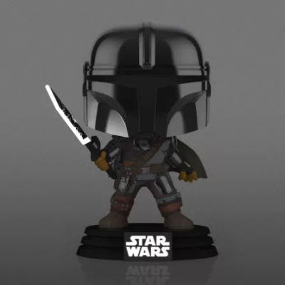 PRÉ-RESERVA -  Funko POP! "Star Wars" : The Mandalorian with Dark Saber GITD (Exclusive)