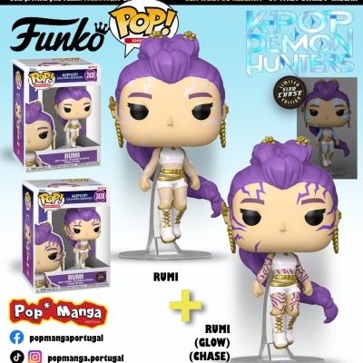 PRÉ-RESERVA - Funko POP!  ANIMATION "K-POP Demon Hunters": BUNDLE Rumi (What It Sounds Like) #2430 + CHASE