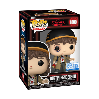 Funko Pop! TELEVISION "Stranger Things": Dustin Henderson (Battle Damaged) #1800 (SPECIAL EDITION)