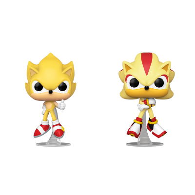 PRÉ-RESERVA - Funko POP! GAMES "Sonic the Hedgehog": Super Sonic & Shadow (Flocked) 2-Pack (SPECIAL EDITION)