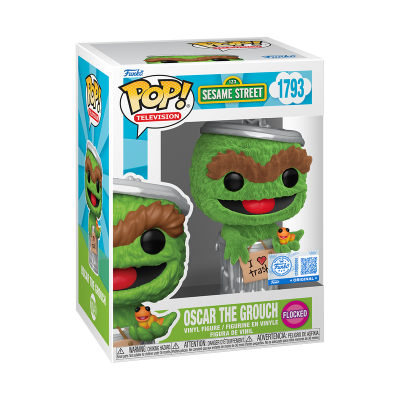 Funko POP! TELEVISION "Sesame Street": Oscar the Grouch (Flocked) #1793 (SPECIAL EDITION)