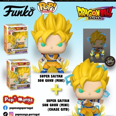 Funko POP! ANIMATION "Dragon Ball Daima": BUNDLE Super Saiyan Son Goku (Mini) #2305 + CHASE