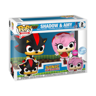 PRÉ-RESERVA - Pop! Games "Sonic the Hedgehog": Shadow & Amy (Flocked) 2-Pack (Exclusive)