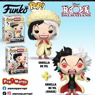 PRÉ-RESERVA - Funko POP! DISNEY "101 Dalmatians": BUNDLE Cruella De Vil + CHASE