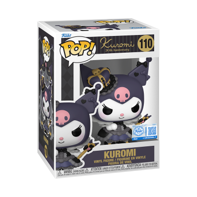 PRÉ-RESERVA - Funko Pop!  "Kuromi": BUNDLE Kuromi (Royal Outfit) (20th Anniversary) #110 (SPECIAL EDITION) + CHASE