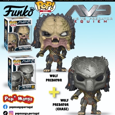 PRÉ-RESERVA - Funko Pop! MOVIES "Aliens vs. Predator: Requiem": BUNDLE Wolf Predator + CHASE