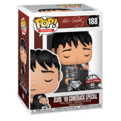 Funko POP! Rocks - Elvis Presley:  '68 Comeback Special #188 Diamond (Exclusive)