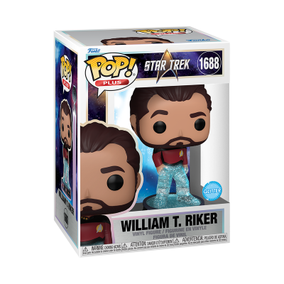 PRÉ-RESERVA - Funko POP!  PLUS "Star Trek": William T. Riker (Transporter) (Glitter) PRÉ-RESERVA - Funko POP!  PLUS "Star Trek": William T. Riker (Transporter) (Glitter)