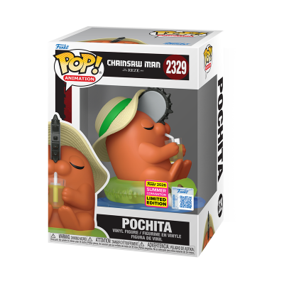PRÉ-RESERVA - Funko POP! Animation "Chainsaw Man": Pochita with Sunhat #2329 (2026 Summer Convention  - SPECIAL EDITION)