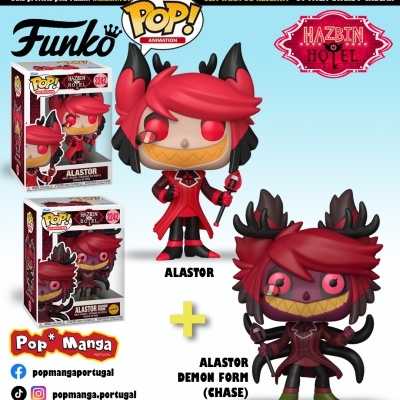 PRÉ-RESERVA - Funko Pop! ANIMATION "Hazbin Hotel": BUNDLE Alastor + CHASE