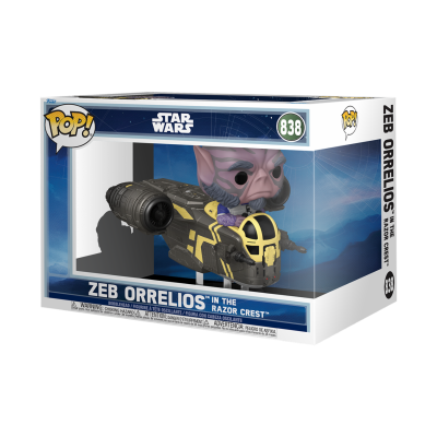 PRÉ-RESERVA - Funko POP!  RIDES DELUXE "Star Wars: The Mandalorian and Grogu": Zeb Orrelios in the Razor Crest #838