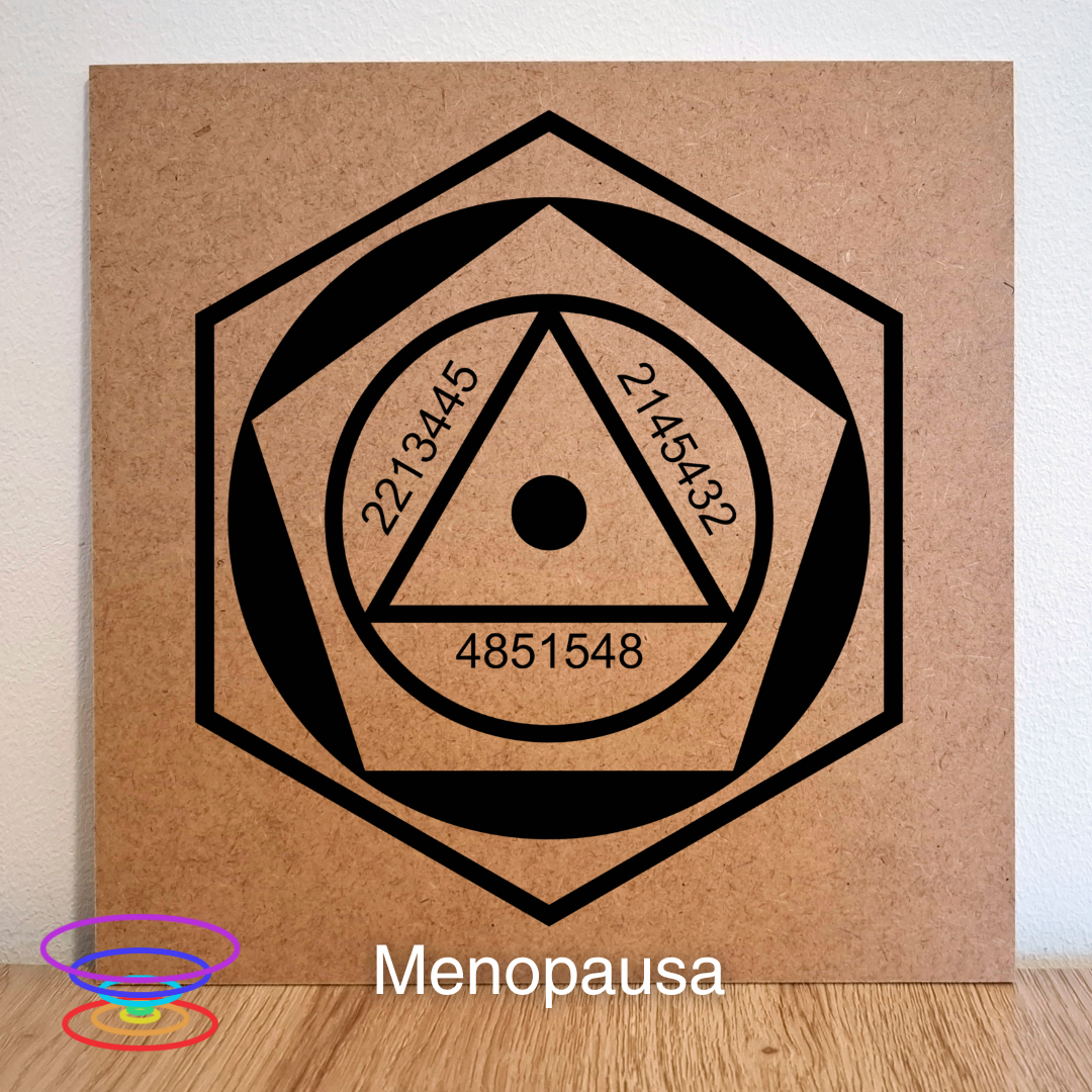 Menopausa - Gráfico radiestésico de MDF cru 23x23cm Menopausa - Gráfico radiestésico de MDF cru 23x23cm