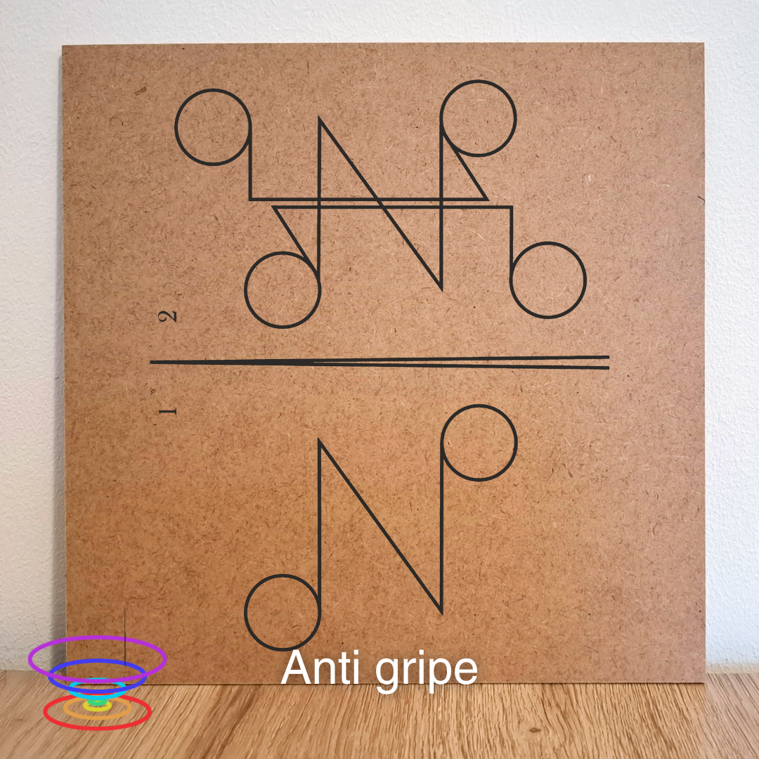 Anti gripe - Gráfico radiestésico de MDF cru 23x23cm Anti gripe - Gráfico radiestésico de MDF cru 23x23cm