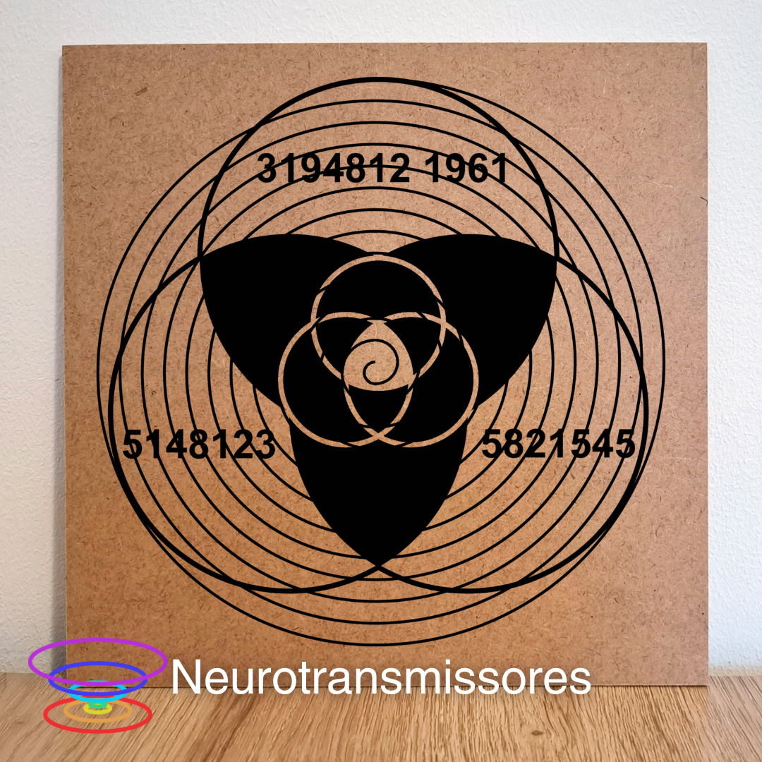 Neurotransmissores - Gráfico radiestésico de MDF cru 23x23cm Neurotransmissores - Gráfico radiestésico de MDF cru 23x23cm