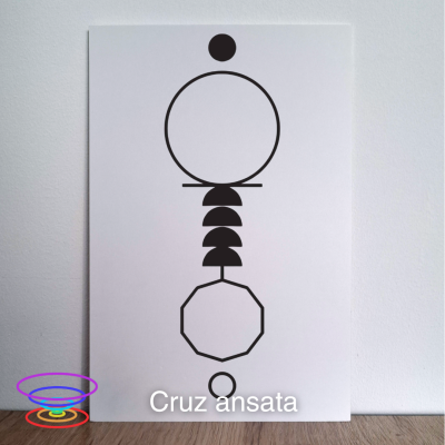Cruz ansata - Gráfico radiestésico de PEAD 20x30cm