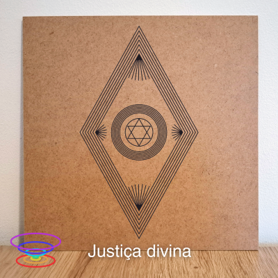 Justiça Divina - Gráfico radiestésico de MDF cru 23x23cm