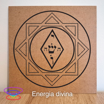 Energia divina - Gráfico radiestésico de MDF cru 23x23cm