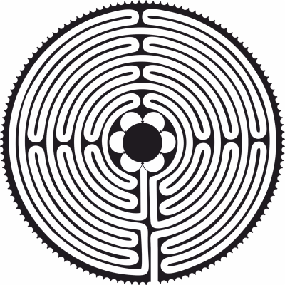 Labirinto de Chartres - gráfico radiestésico de cartolina plastificada