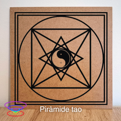 Pirâmide Tao - Gráfico radiestésico de MDF cru 23x23cm