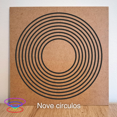 Nove círculos - Gráfico radiestésico de MDF cru 23x23cm