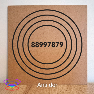 Anti Dor - Gráfico radiestésico de MDF cru 23x23cm