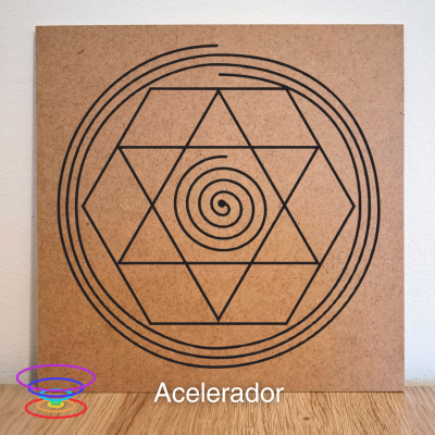 Acelerador - Gráfico radiestésico de MDF cru 23x23cm