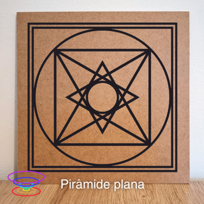Pirâmide plana - Gráfico radiestésico de MDF cru 23x23cm
