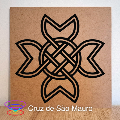 Cruz de São Mauro - Gráfico radiestésico de MDF cru 23x23cm
