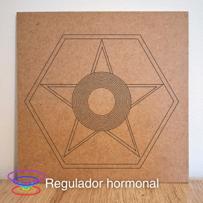 Regulador hormonal - Gráfico radiestésico de MDF cru 23x23cm
