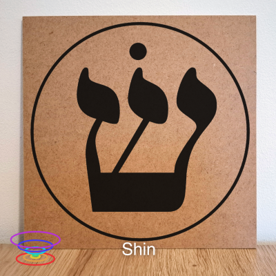 Shin - Gráfico radiestésico de MDF cru 23x23cm
