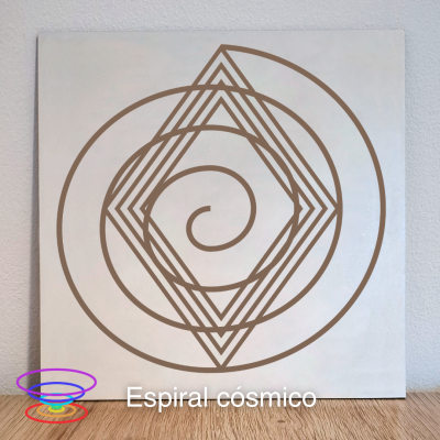 Espiral Cósmico - Gráfico radiestésico de MDF 20x20cm gravado a laser