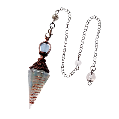 Pêndulo orgonite água marinha