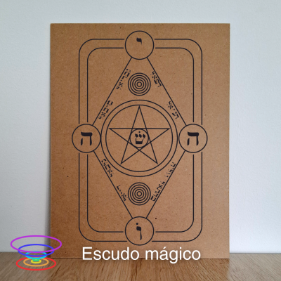 Escudo mágico - Gráfico radiestésico de MDF cru 23x30cm
