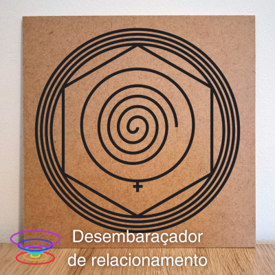 Desembaraçador de relacionamento - Gráfico radiestésico de MDF cru 23x23cm