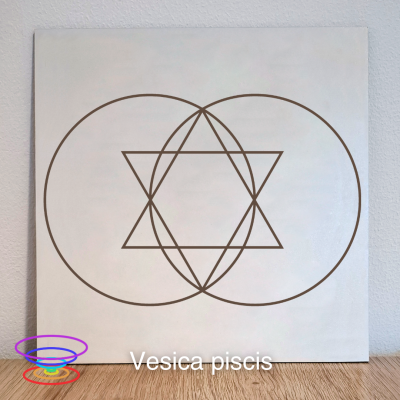 Vesica piscis - Gráfico radiestésico de MDF 20x20cm gravado a laser