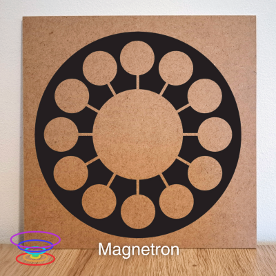 Magnetron -  Gráfico radiestésico de MDF cru 23x23cm