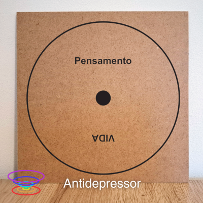 Antidepressão - Gráfico radiestésico de MDF cru 23x23cm