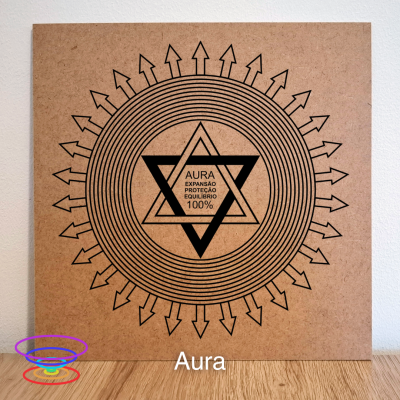 Aura - Gráfico radiestésico de MDF cru 23x23cm